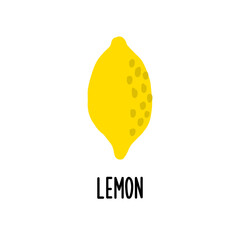 Isolated vector illustration of lemon on a white background. Clipart for baby food catalog