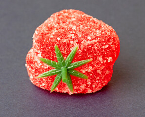 strawberry tasty candy on the black	