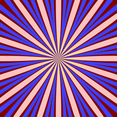 Blue pink radial sunburst background with rays