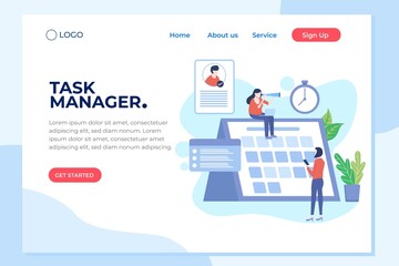 Week Schedule, Daily Plan, Work Organizer. People and Text, Characters Concept for Web Banner, Infographics, Hero Images. Flat Vector Illustration Isolated on White Background