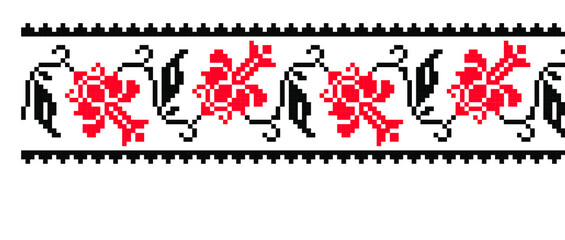 Traditional romanian floral motif embrodery © maria410