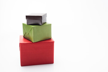 gift boxes and packages in packaging on a white background