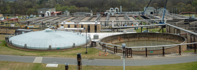 Typical day at a large wastewater treatment plan facility