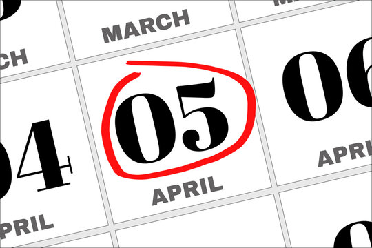 April 05 written on a calendar to remind you an important appointment.