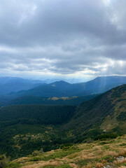 mountains and clouds