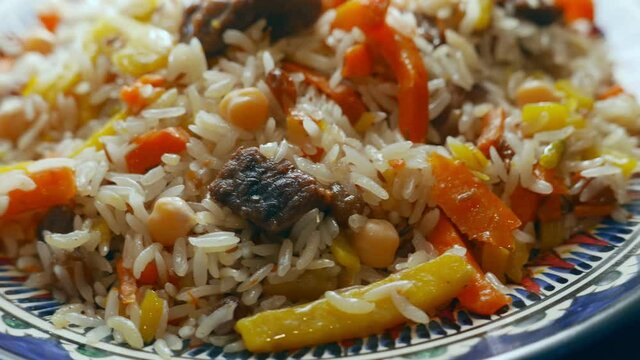 Meat pilaf - uzbek national food