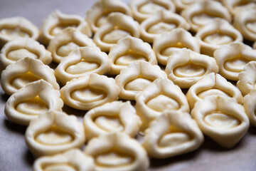 Raw tortellini pasta