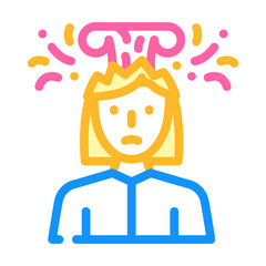 brain explosion female color icon vector. brain explosion female sign. isolated symbol illustration