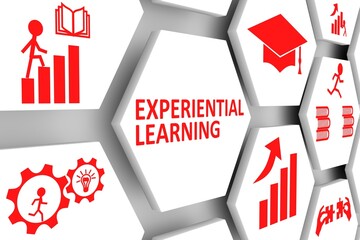 EXPERIENTIAL LEARNING concept cell background 3d illustration