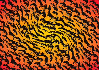 orange gold black abstract background like psychedelic.
