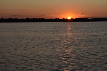 sunset over the river