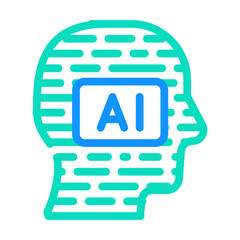 ai artificial intelligent financial technology color icon vector. ai artificial intelligent financial technology sign. isolated symbol illustration