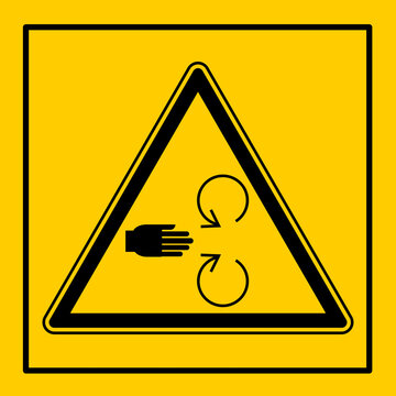mssn75 MachineSafetySignNew mssn - Maschine / Warnzeichen: Maschinenkennzeichnung einzeln - Einzugsgefahr Quetschgefahr - W&auml;hrend des Betriebes Schutzeinrichtungen nicht &ouml;ffnen oder entfernen . g1099