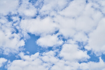 Beatiful blue sky with clouds on a sunny day