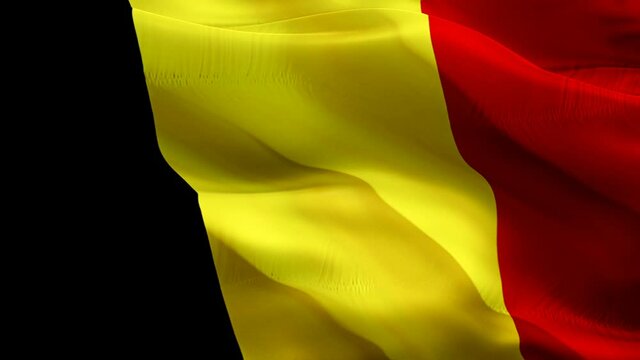 Belgian flag. 3d Belgium sign waving video. Flag of Belgium holiday seamless loop animation. Belgian flag silk HD resolution Background. Belgium flag Closeup 1080p HD video for Independence Day,Victor