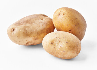  Bunch of potatoes isolated on a white background