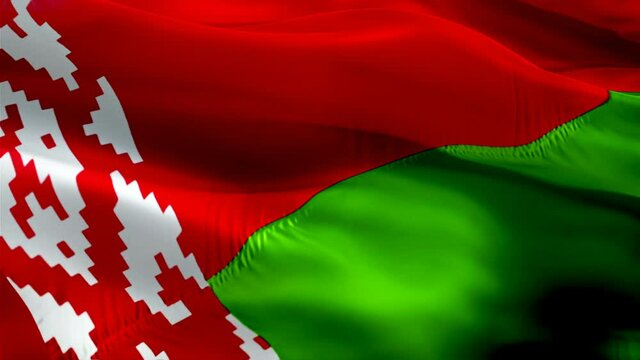 Belarusian flag. 3d Belarus sign waving video. Flag of Belarus holiday seamless loop animation. Belarusian flag silk HD resolution Background. Belarus flag Closeup 1080p HD video for Independence Day,