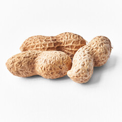  Bunch of peanuts with shell isolated on a white background