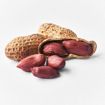  Bunch of peanuts isolated on a white background