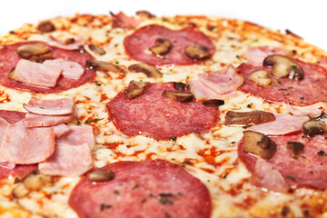  Delicious italian pizza isolated on a white background