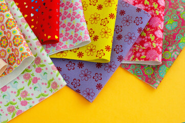 Lots of colorful felt. Sheets of multi-colored felt for needlework. Felt for creativity and crafts.