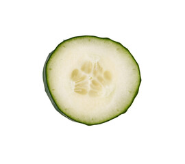  Slice of cucumber isolated on a white background