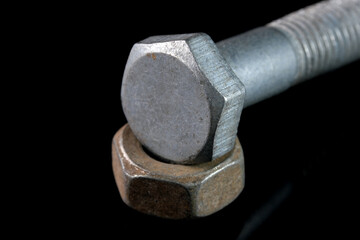 Old used bolt and nut