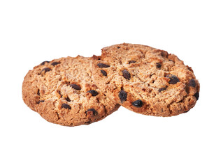  Delicious chocolate cookies isolated on a white background