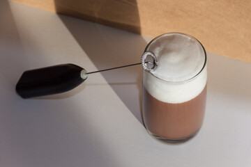 Milk foam maker. Mini blender, frothers for coffee, latte