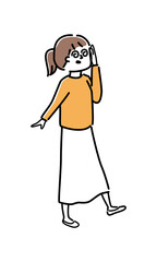 めまいがする女性のイラスト