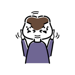 きょろきょろする男の子のイラスト