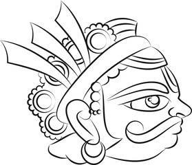  beautiful colorful faces of worrier. For textile printing It can be used for a coloring book, textile/ fabric prints, phone case, greeting card. logo, calendar.