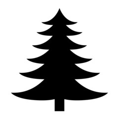 Christmas tree silhouette.  Symbol of new year. Christmas tree icon.  Vector simple design.