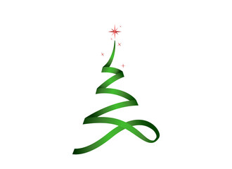 Green glitter particles Christmas tree with star isolated  on png or transparent  background. Graphic resources for New Year, Birthdays and luxury card. Vector illustration