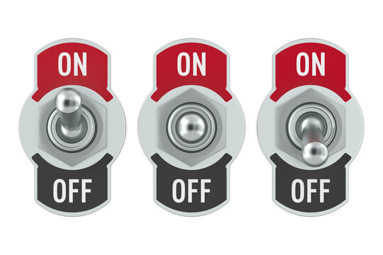 toggle switch on white background. Isolated 3D illustration