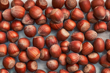 Healthy natural hazelnuts. Raw nuts texture