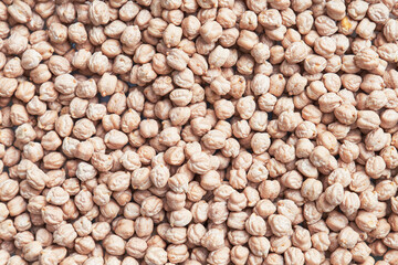 Natural and raw chickpeas. Fresh legumes close up