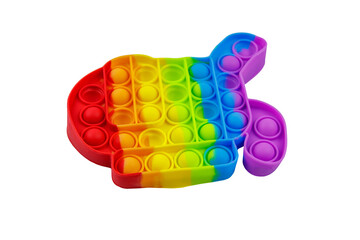 Colorful pop it antistress toy isolated on white background