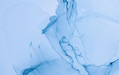 Mixing Inks. Fluid Wave Illustration. Blue Liquid