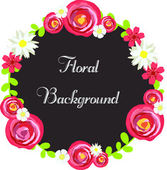 Flower frame of roses