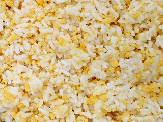 Nasi jagung or nasi empog, nasi ampok or empok rice, indonesian corn rice texture, top view shot