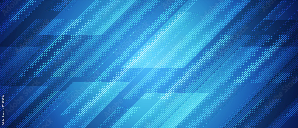 Wall mural abstract blue overlapping rectangle background