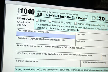 US 1040 Tax Form