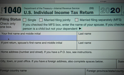 US 1040 Tax Form