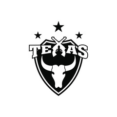 Texas country theme flat emblem logo design