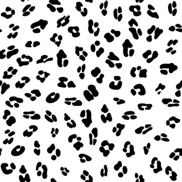 Leopard seamless black and white pattern. Leopard pattern design. Seamless ocelot pattern for wallpaper, wrapping pape, textile.