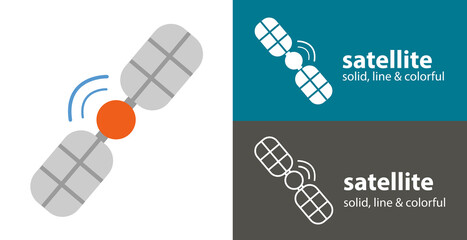 space satellite isolated icon. space line solid flat icon