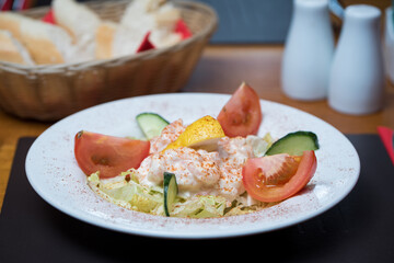 Pub lunch, traditional British bar or restaurant food