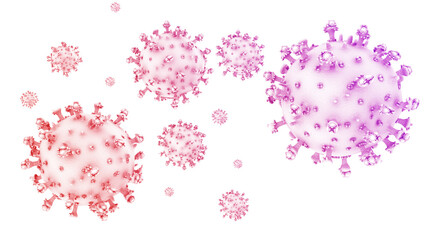 Close-up of a mutant virus, Coronavirus 2019-nCov and influenza virus, Corona virus mutation,3d rendering