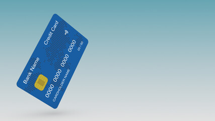 credit card template with copy space (3d render)